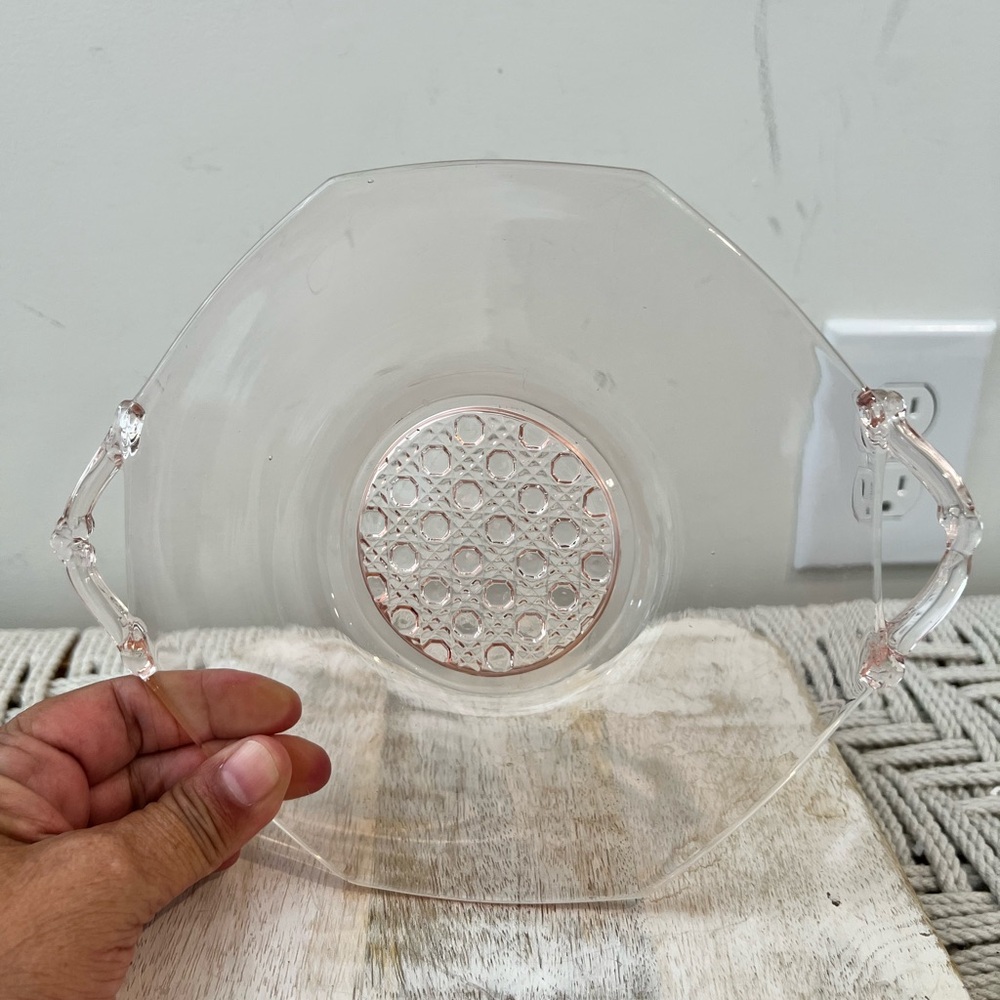 Pink Lancaster Elegant Clear Glass Serving Plate